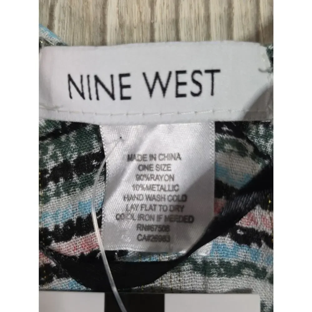 Nine West Tropical Floral Kimono Top Beach Coverup Womens One Size NWT